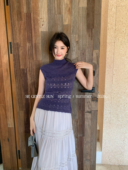 Luna Hollow Lace Knit Top