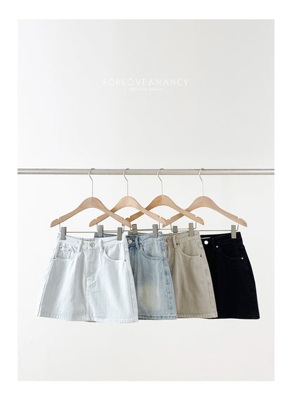 Nancy Washed Denim Mini Skirt