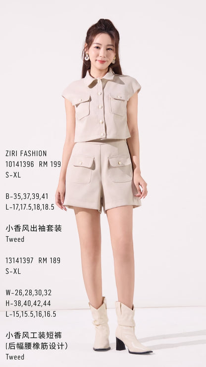 Ziri Tweed Boxy Cropped Top