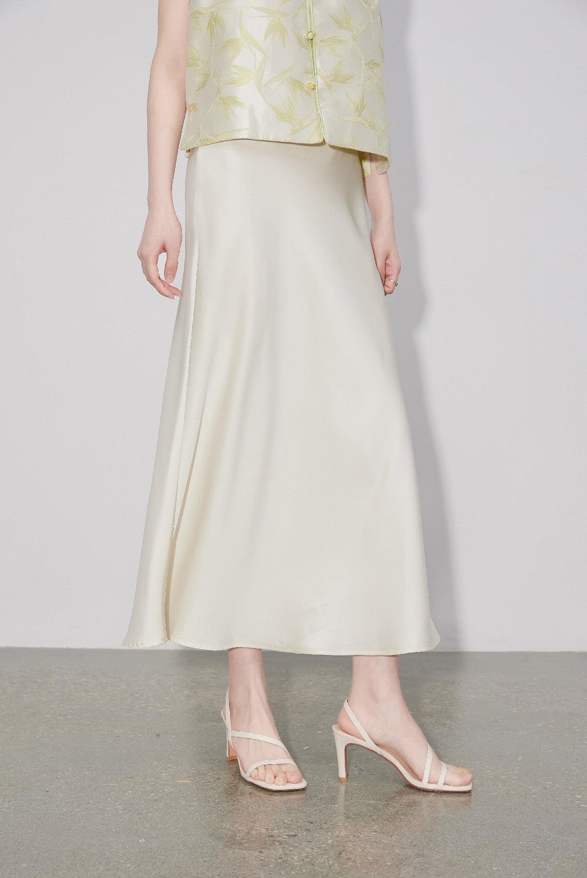 Yun Satin Bias Cut Maxi Skirt