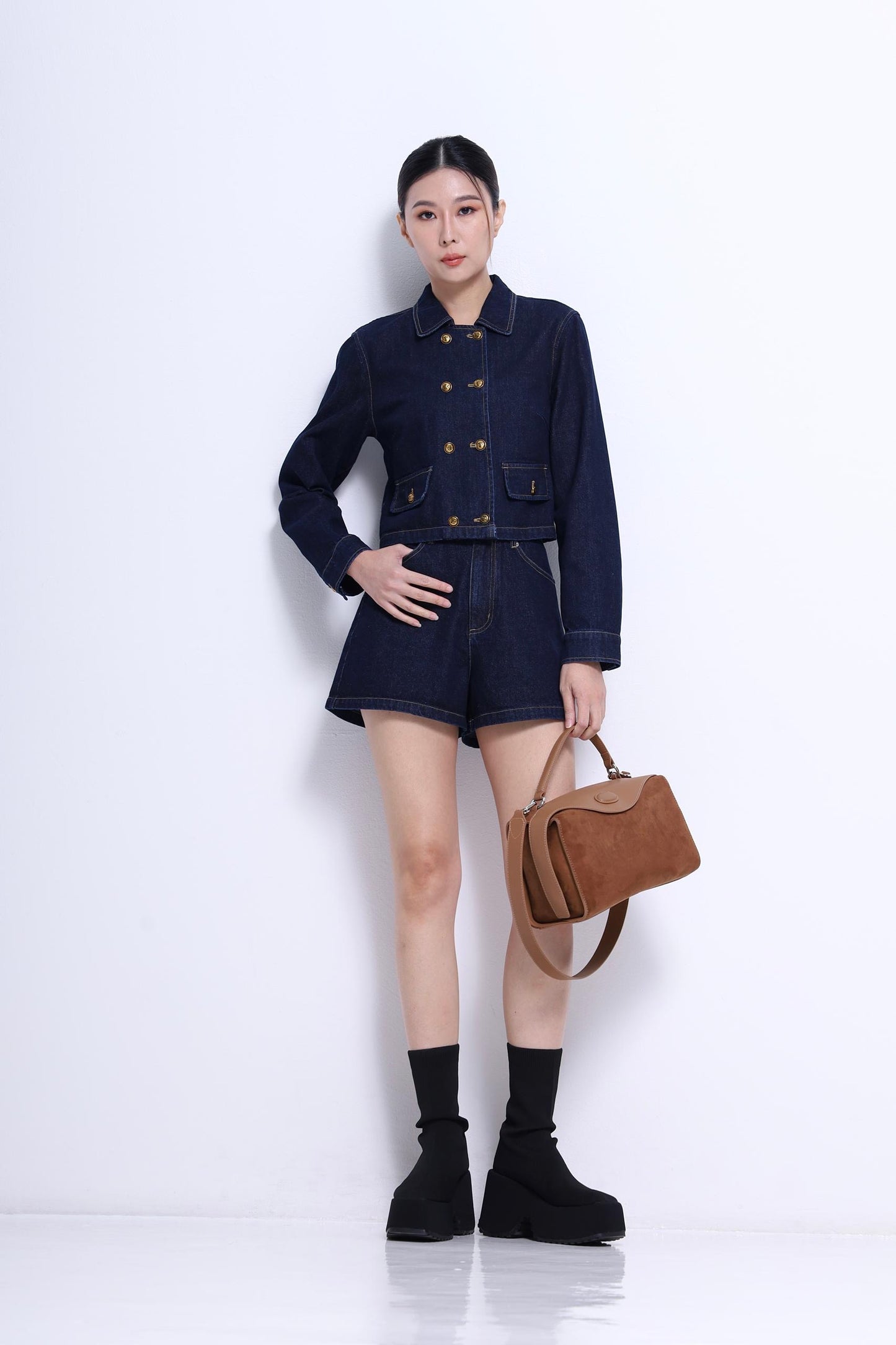 Natalie Washed Denim Shorts