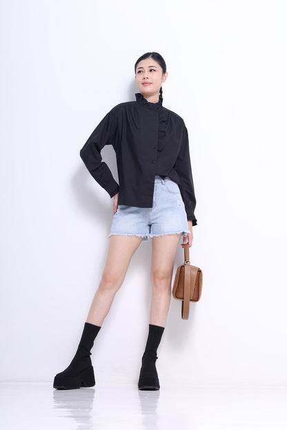 Marant Ruffle Collar Asymmetrical Shirt