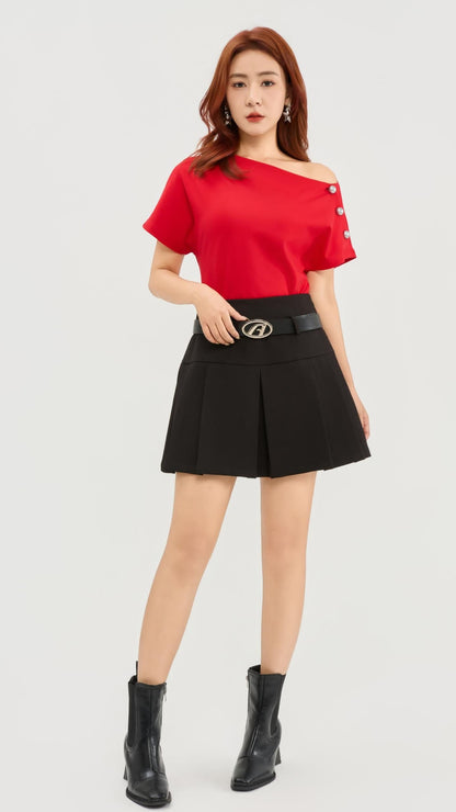 Ziri Drop Shoulder Asymmetrical Top
