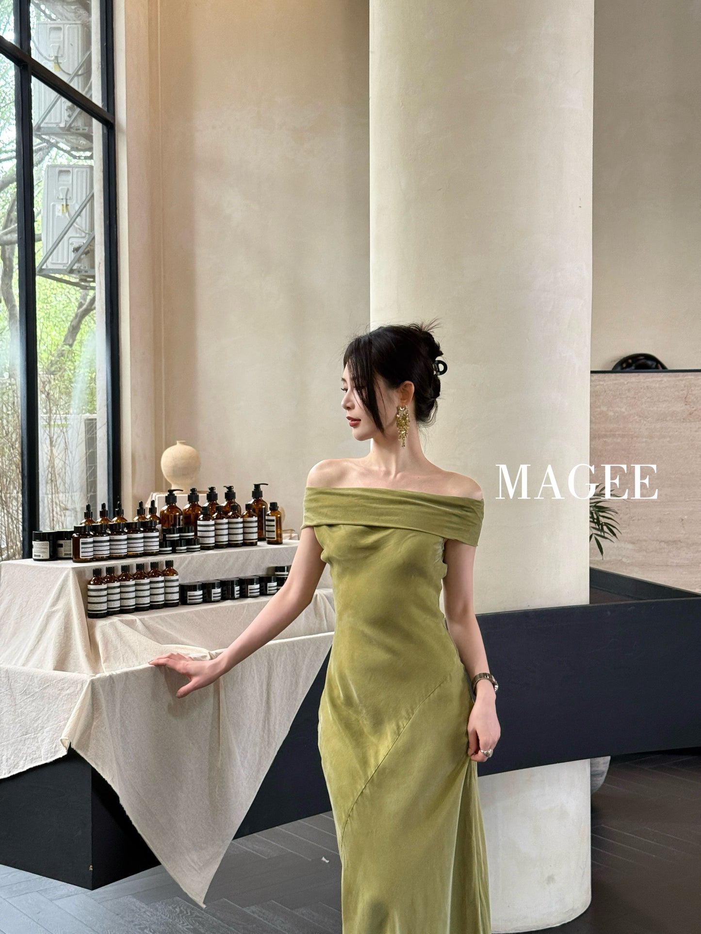 Magee Off Shoulder Evening Dress