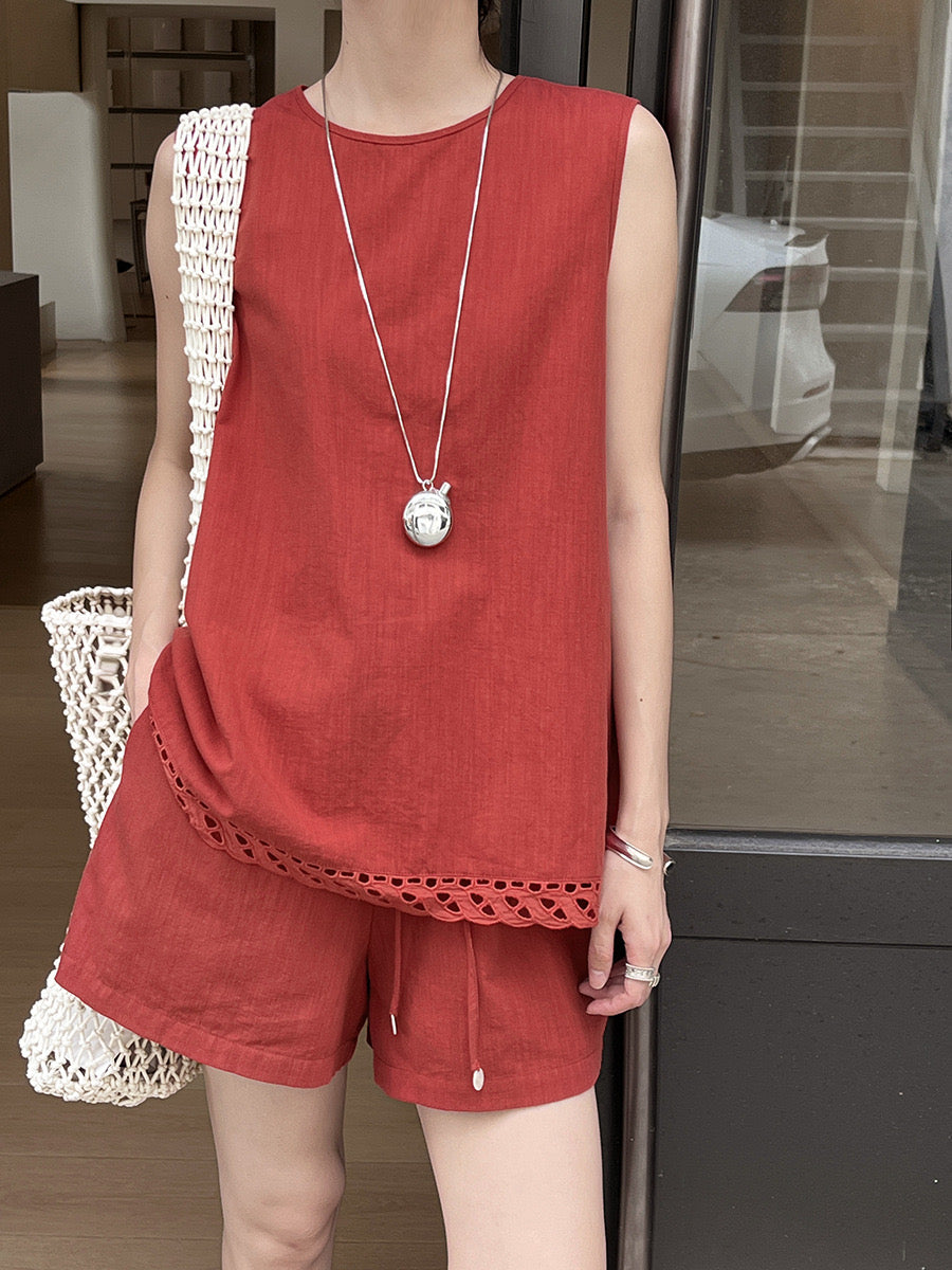 Zoey Broderie Linen Setwear