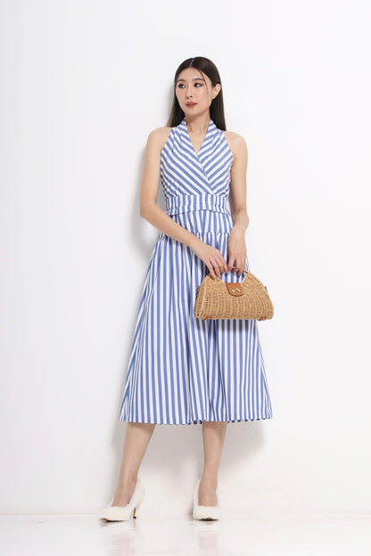 Marilyn V-Neck Stripe Dress