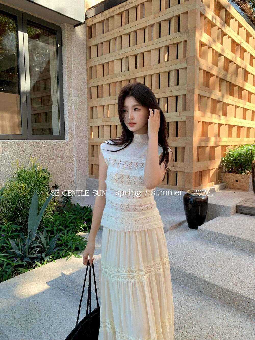 Luna Hollow Lace Knit Top