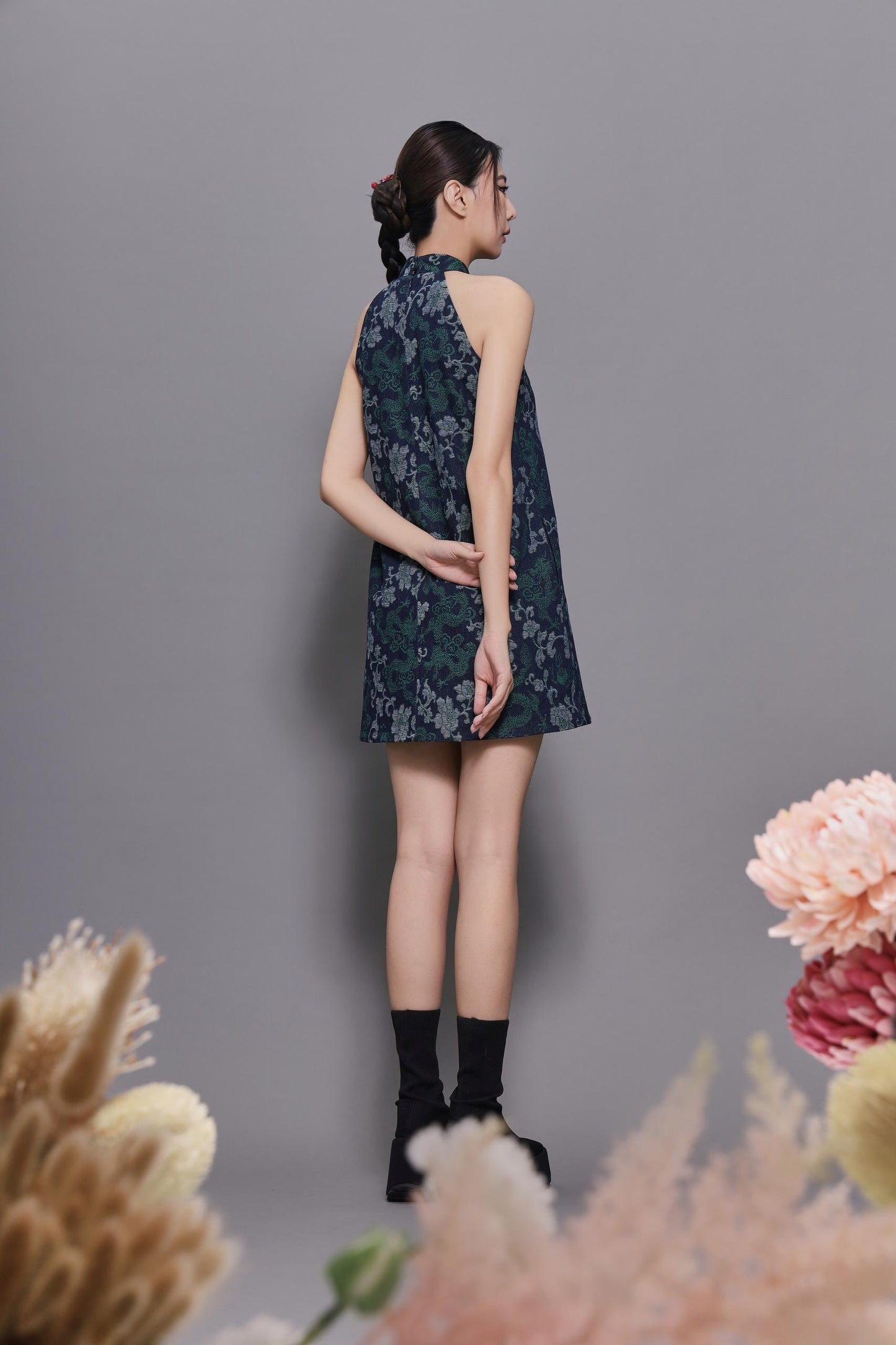 Aki Denim Qipao Dress