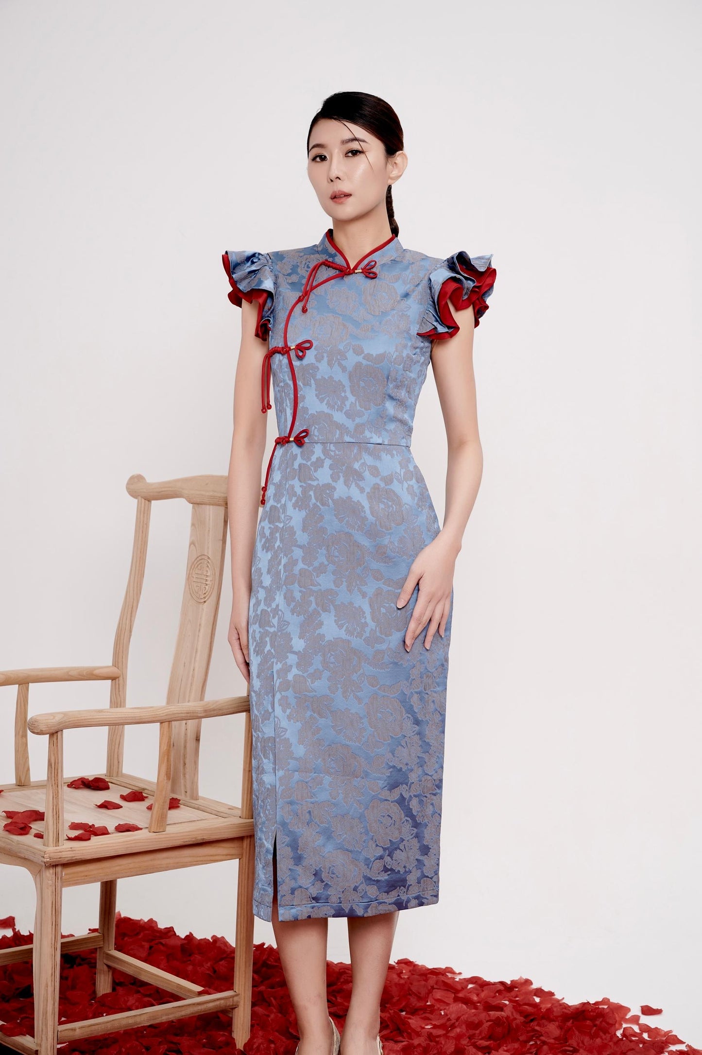 Ru Bi Orient Ruffle Dress