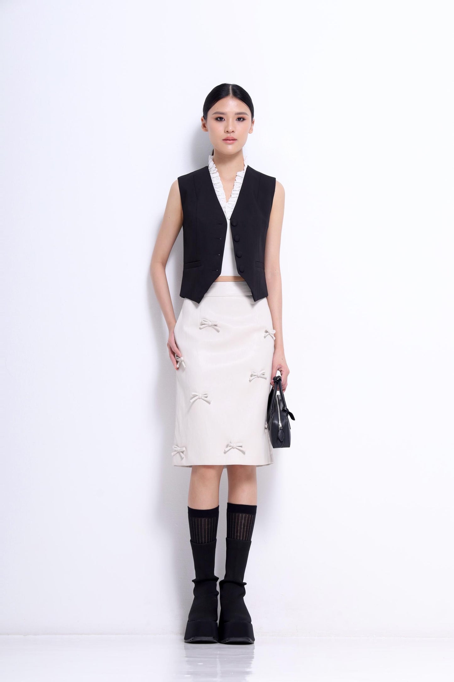 Bella Lace Collar Tailored Vest