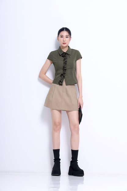 Marlene Front Pleated A-line Skirt