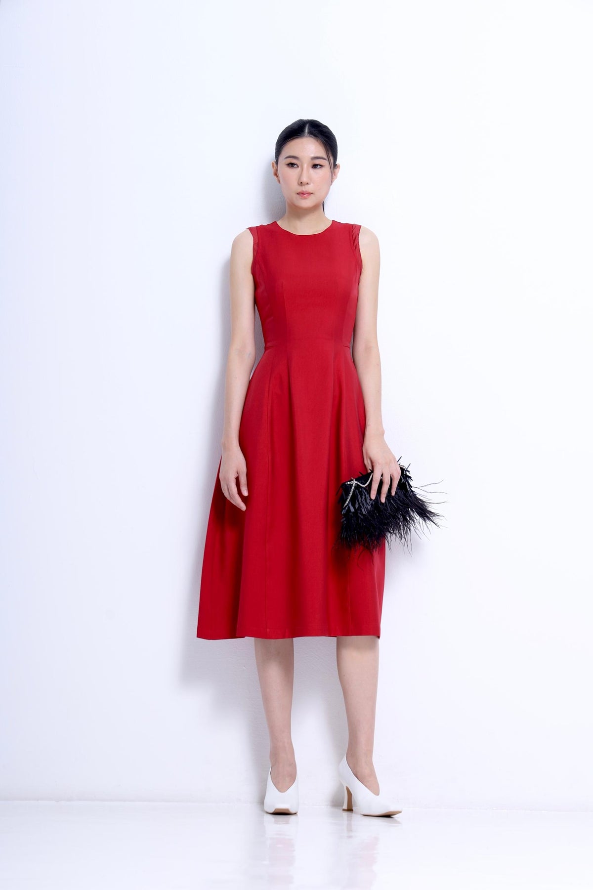 Elena Tailored A-line Midi Dress