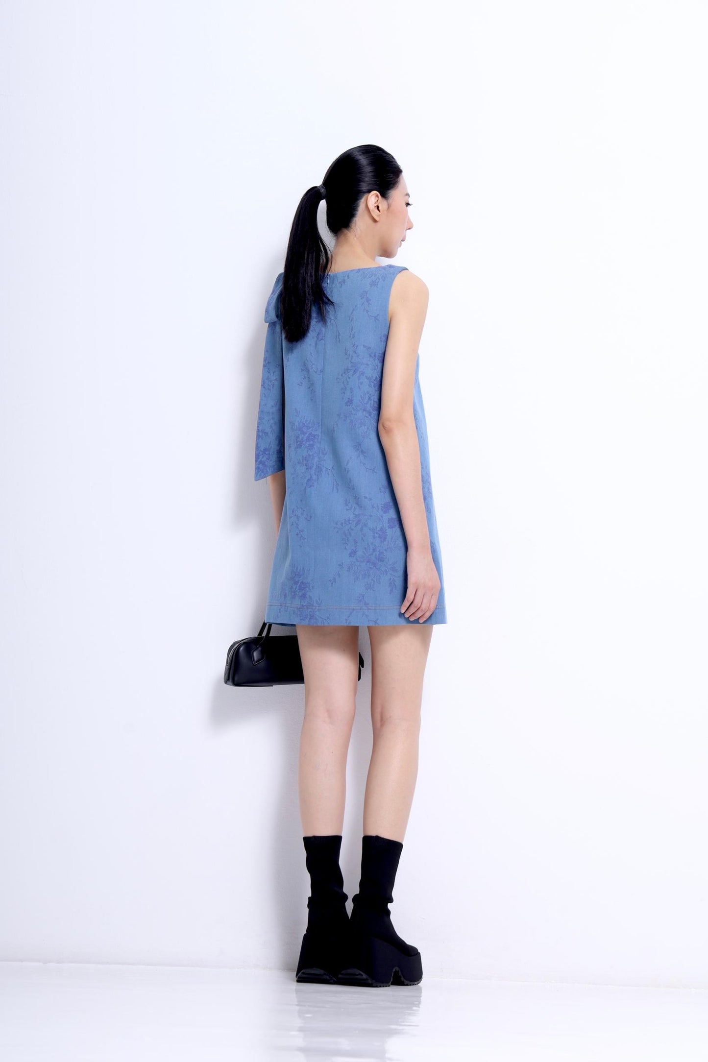 Aki V-Neck Denim A-line Dress