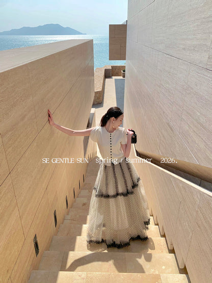 Faye Polka Dot Tulle Skirt