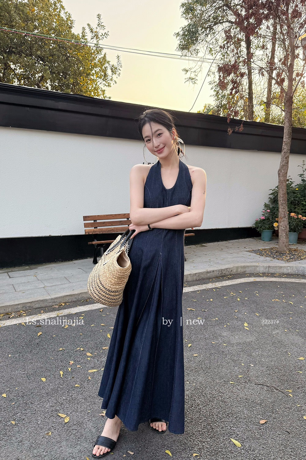 Ara Halter Denim Dress