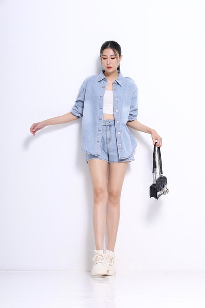 Mandy Washed Denim Shorts