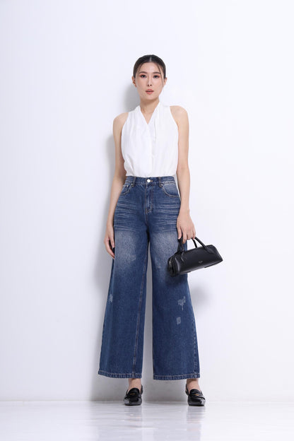Nadya V-Neck Satin Top