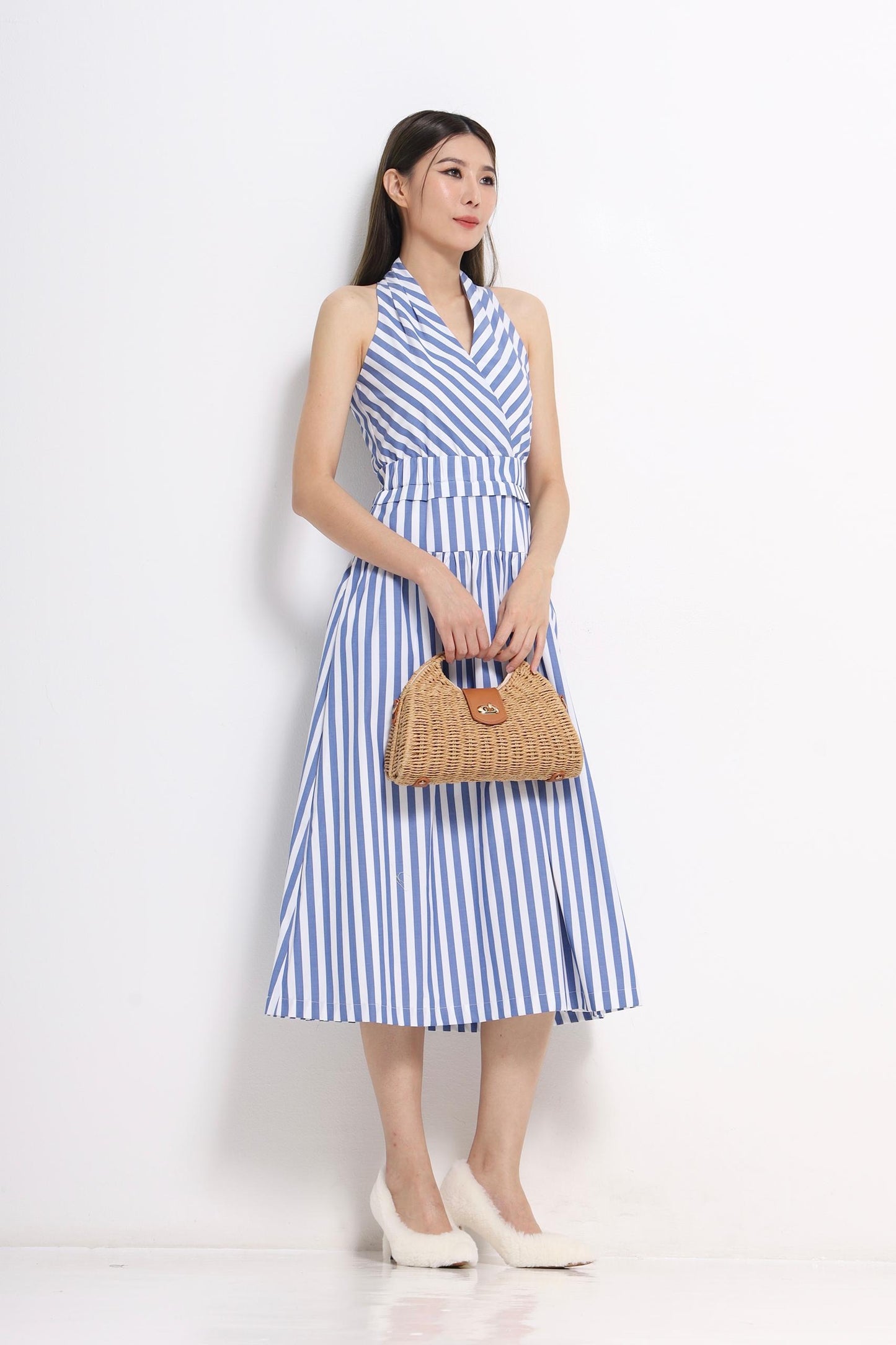 Marilyn V-Neck Stripe Dress