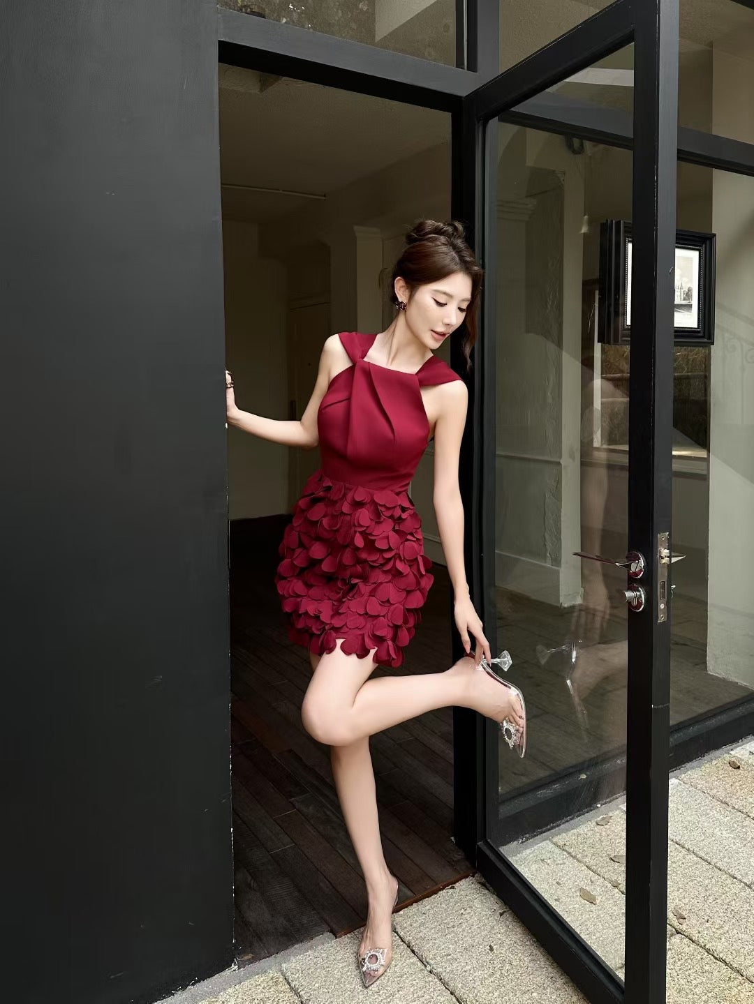 Mandy Petals Open Back Dress