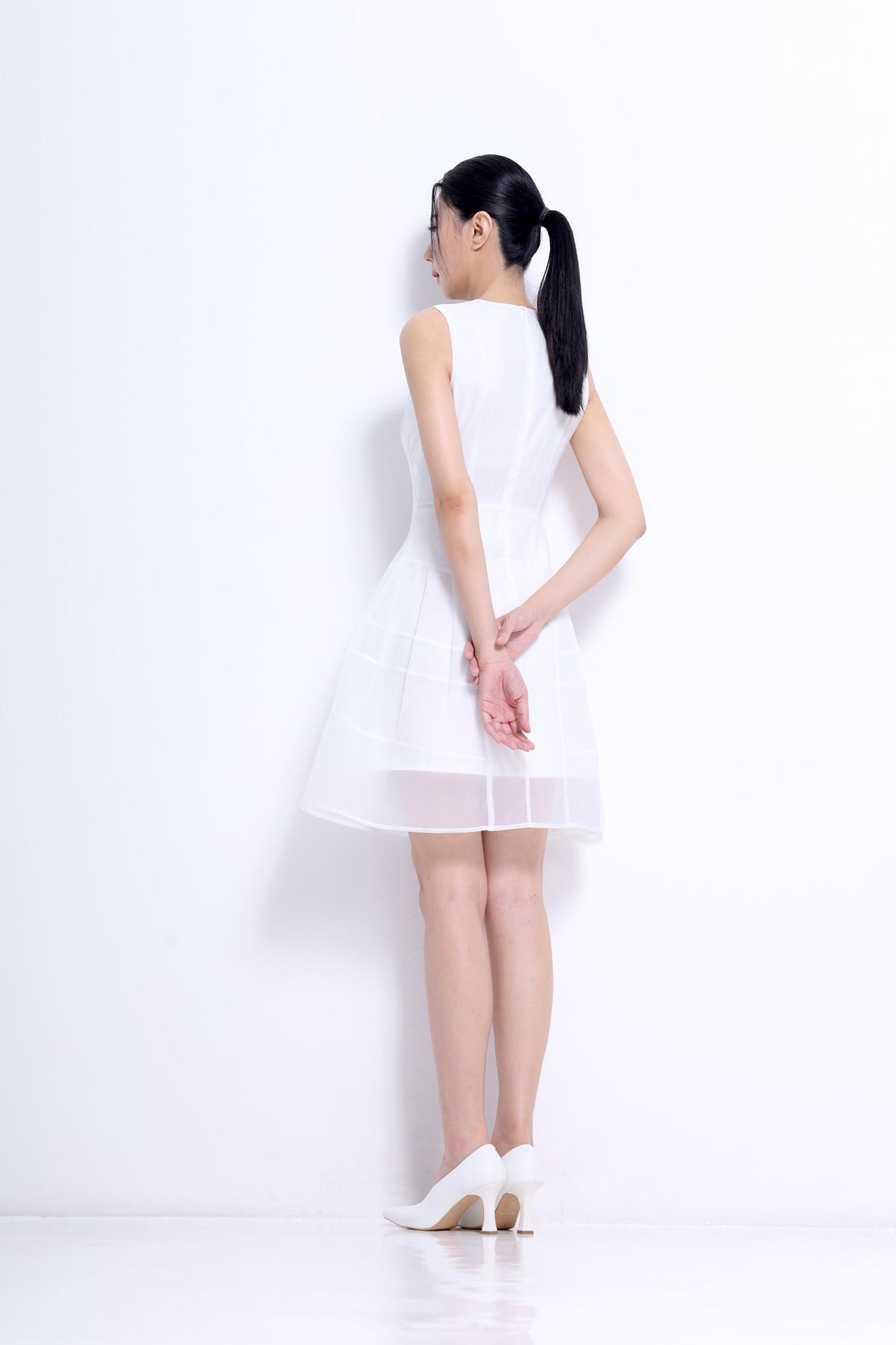 Victoria Organza A-line Midi Dress