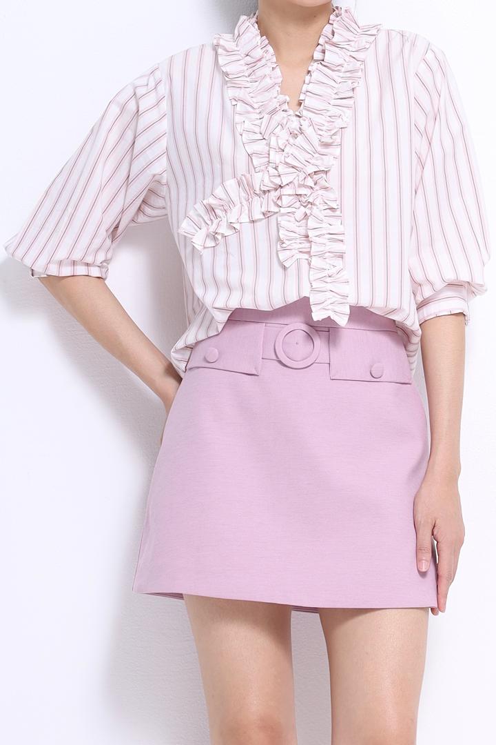 Hara Ruffle Collar Top