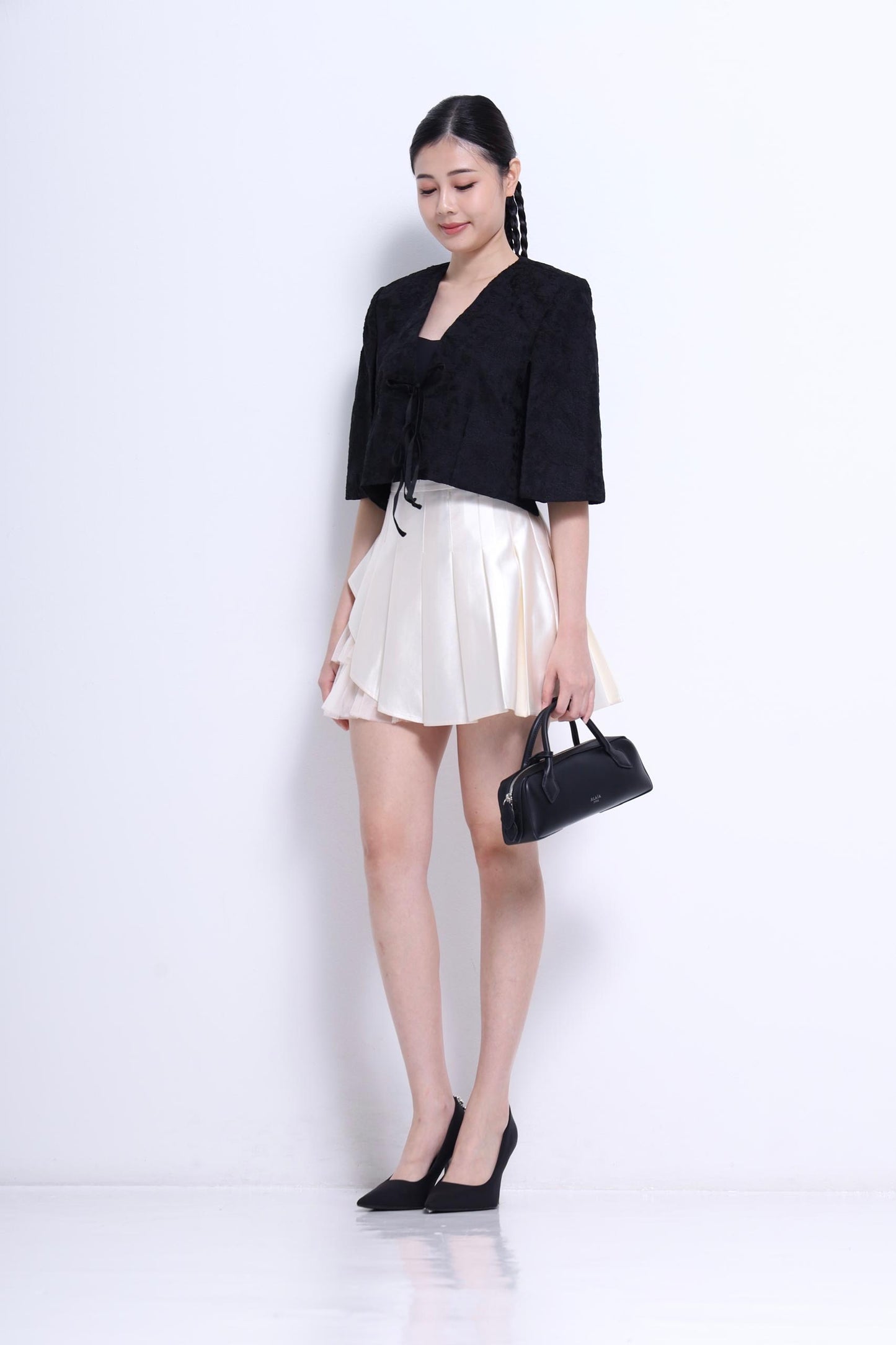 Lia Front Tie Cropped Cape
