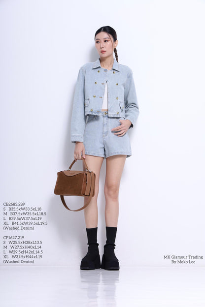 Natalie Washed Denim Shorts