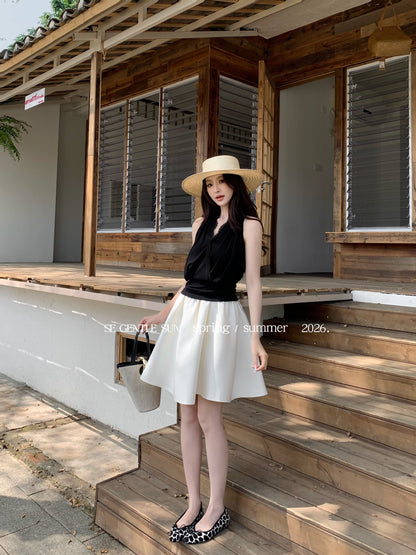 PREORDER - Yuri Satin A-line Midi Skirt