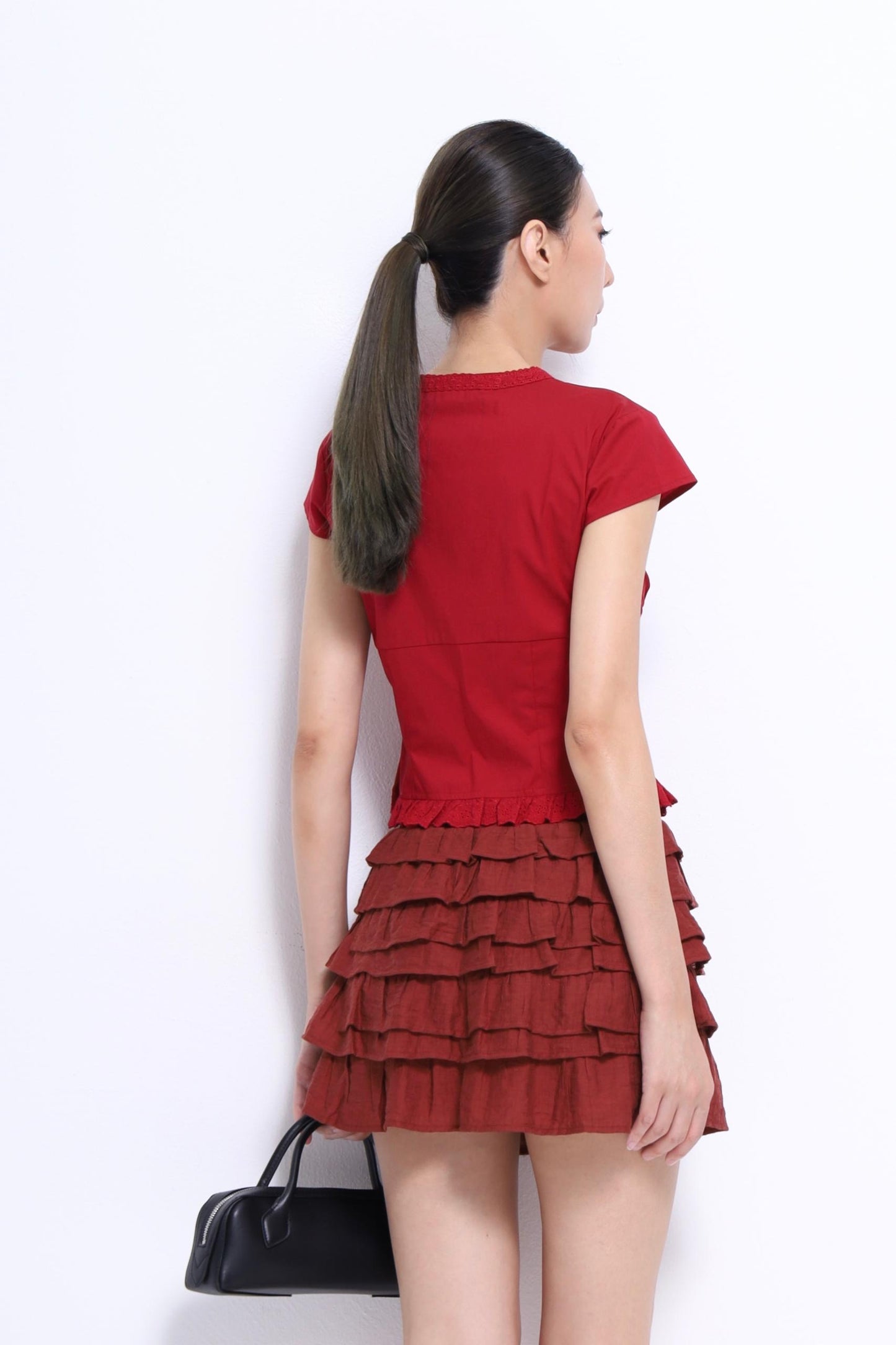 Sylvia V-Neck Ribbon Blouse