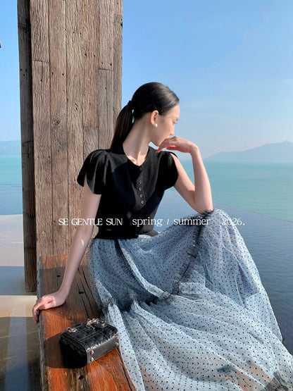 Faye Polka Dot Tulle Skirt