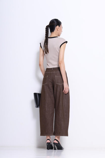 Trisha V-Neck Scuba Top