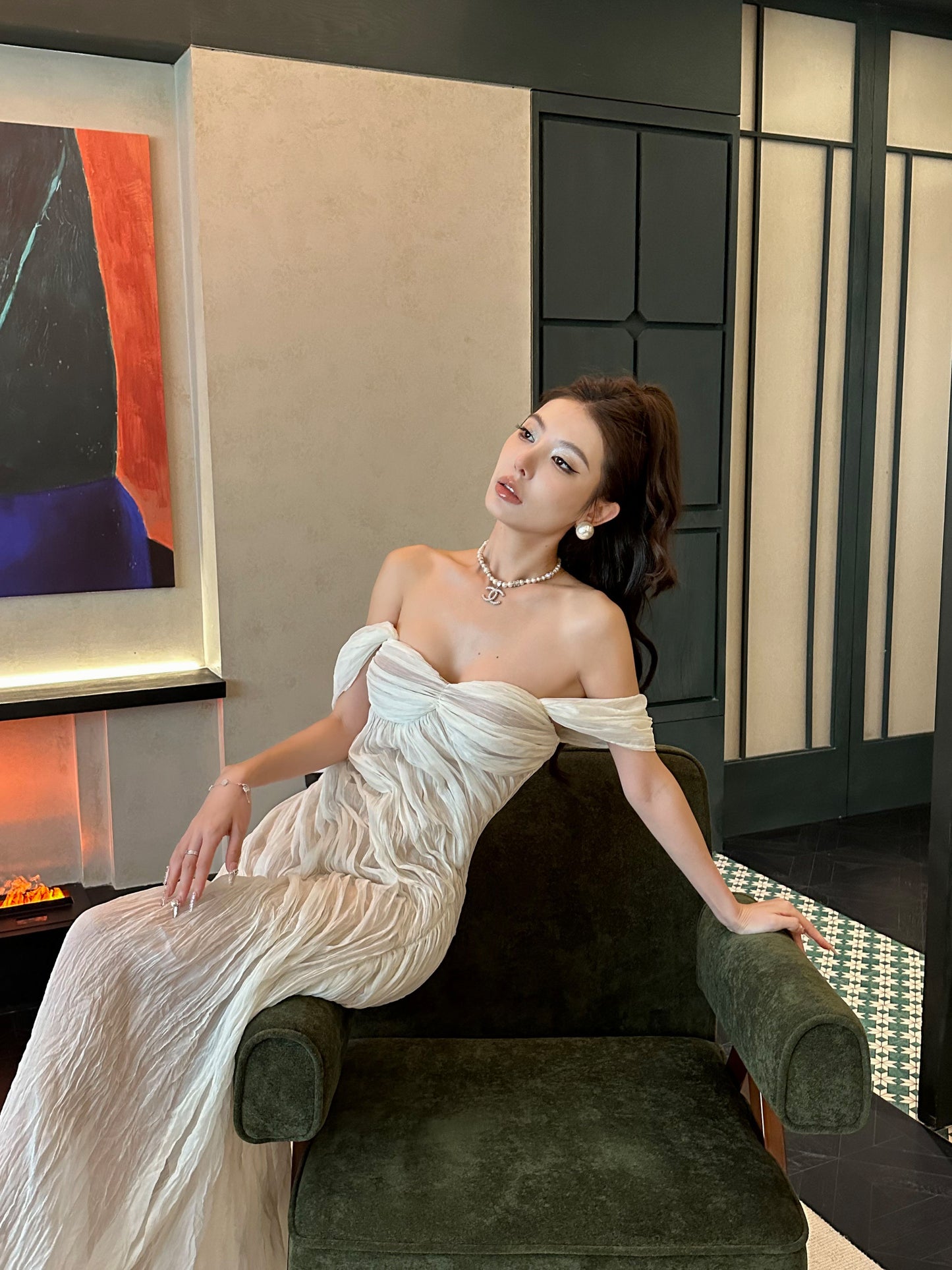Venus Layered Evening Flare Dress