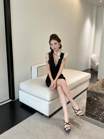 Suzanne Ruffles V-Neck Dress