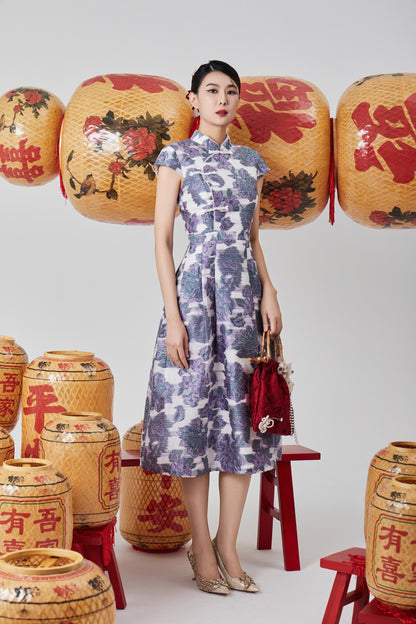 Hong Orient Crystal Qipao Dress