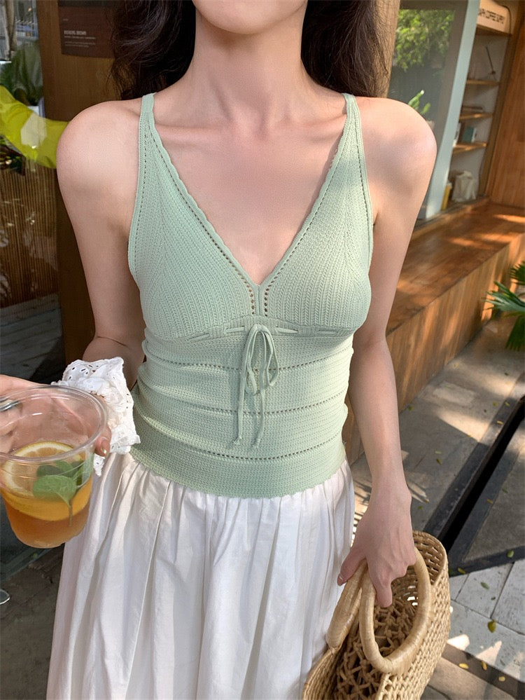 Kylie V-Neck Knit Tank Top
