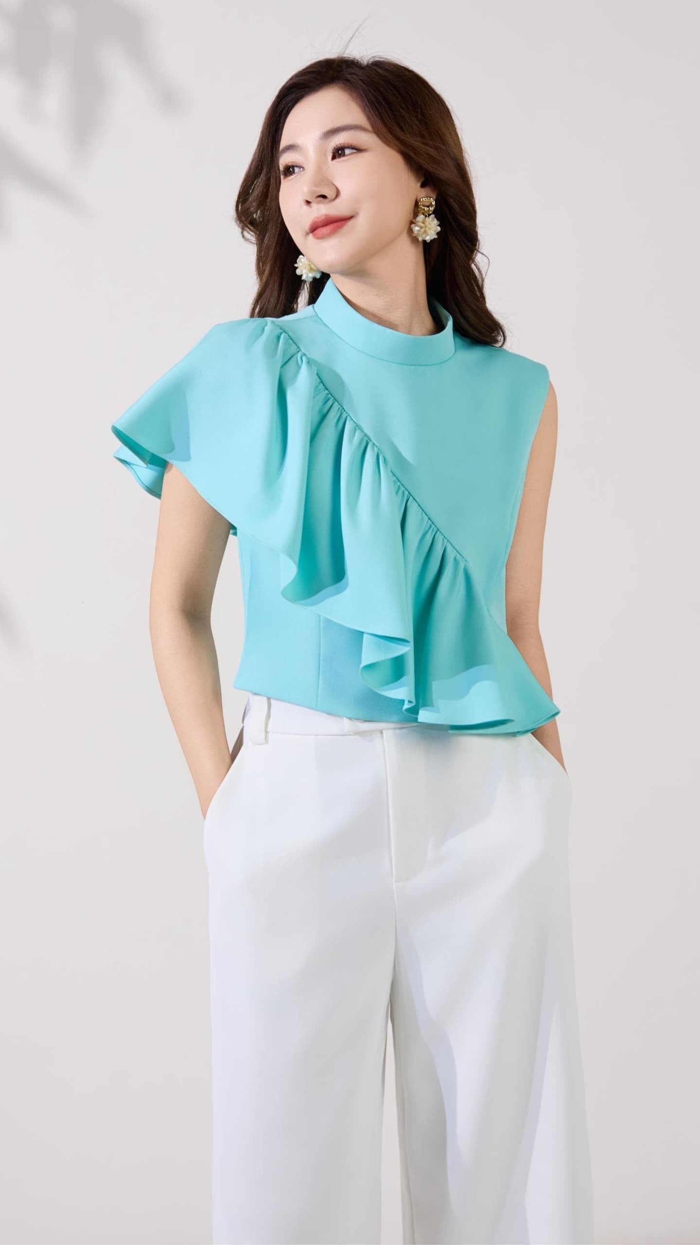 Ziri Asymmetrical Ruffle Top