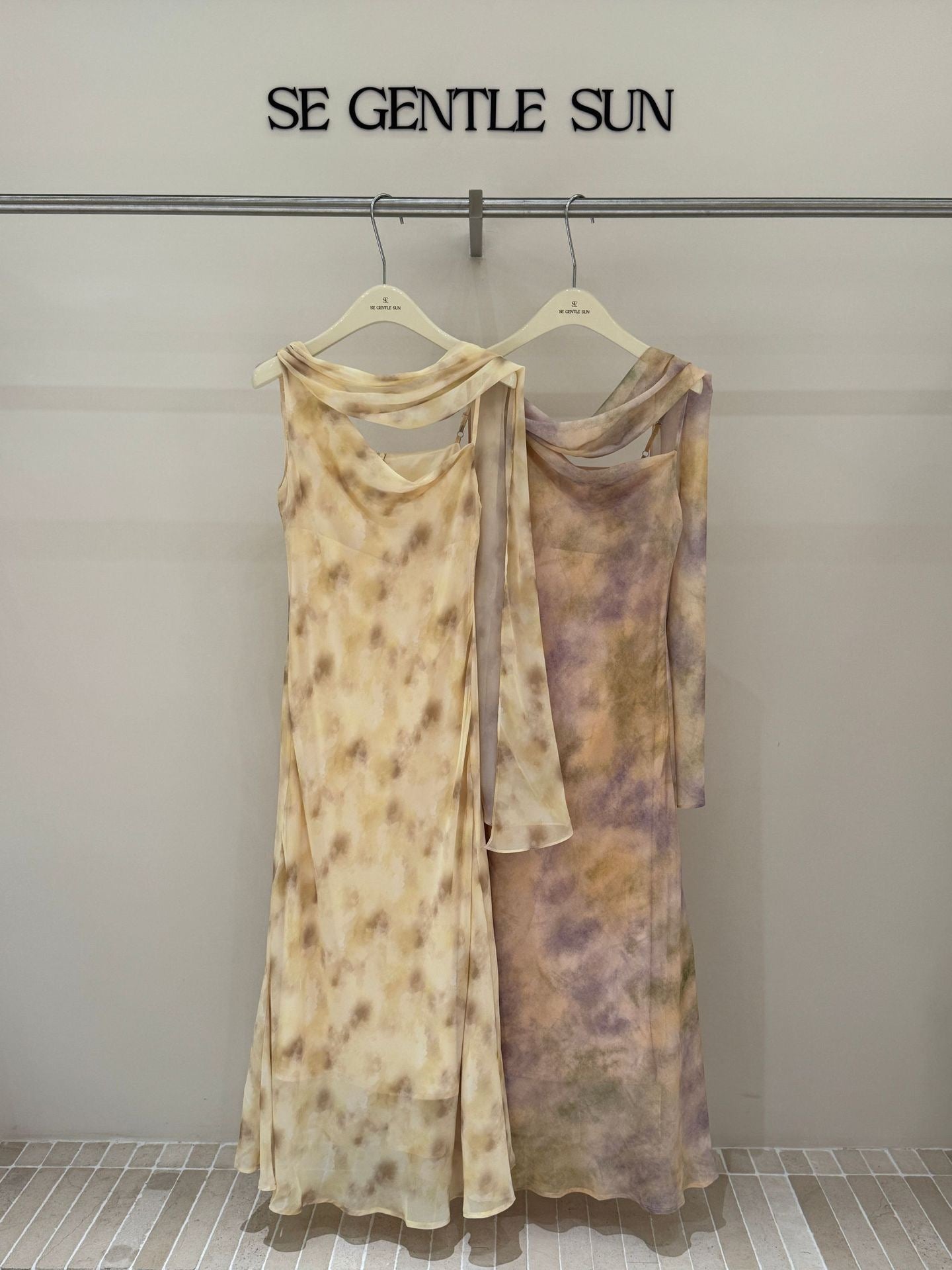 Dune Chiffon Halter Shawl Dress