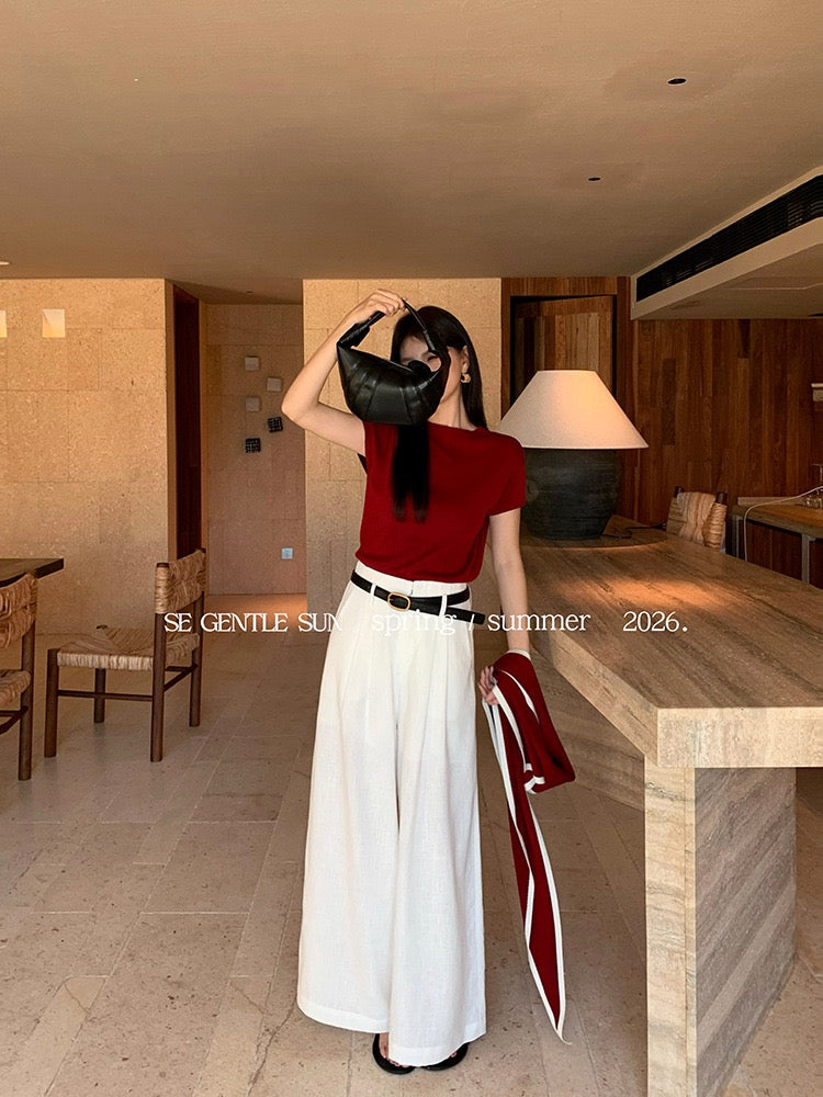 Hana Ramie Wide Legged Pants