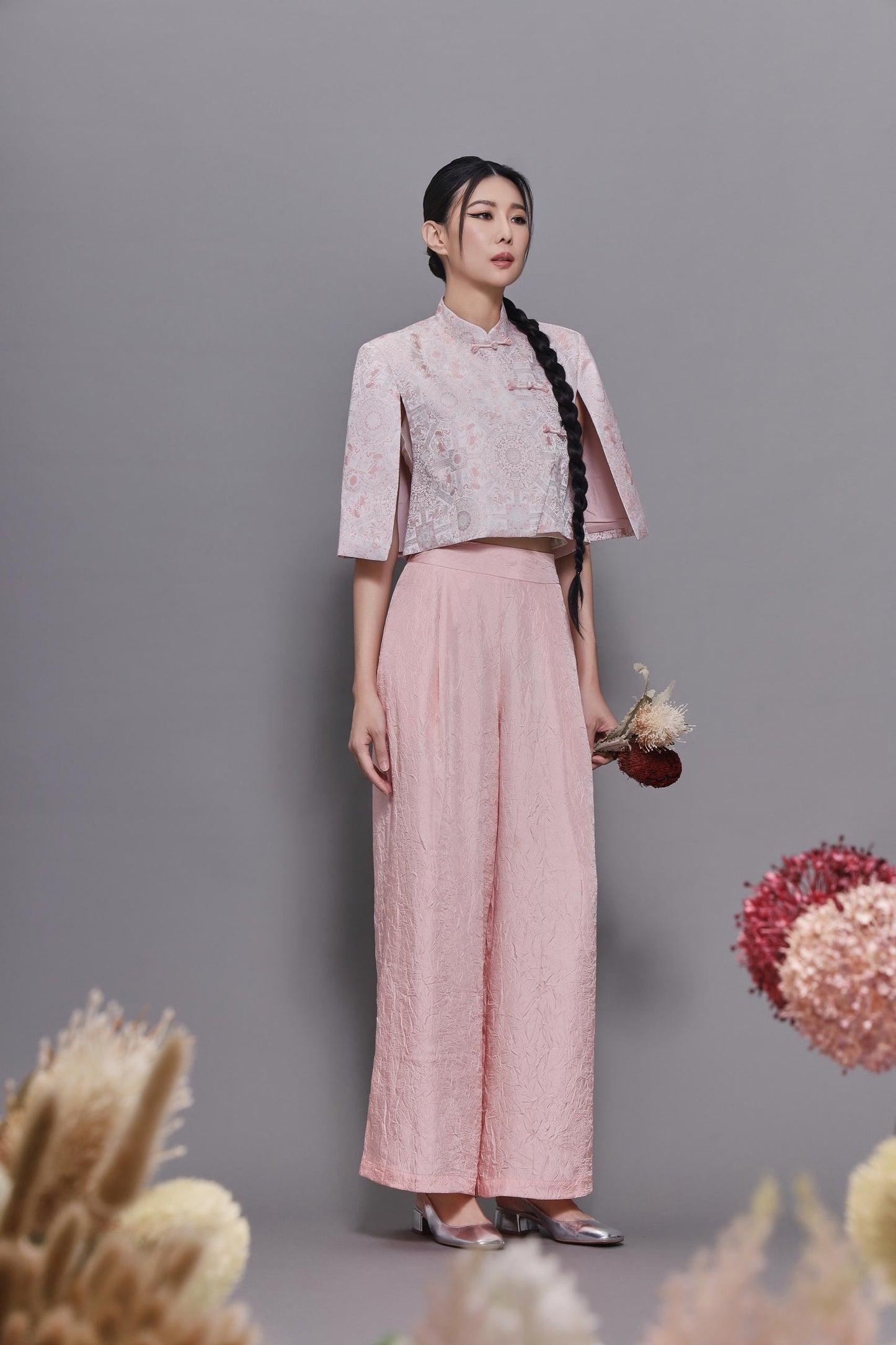 Feng Wide Legged Satin Pants