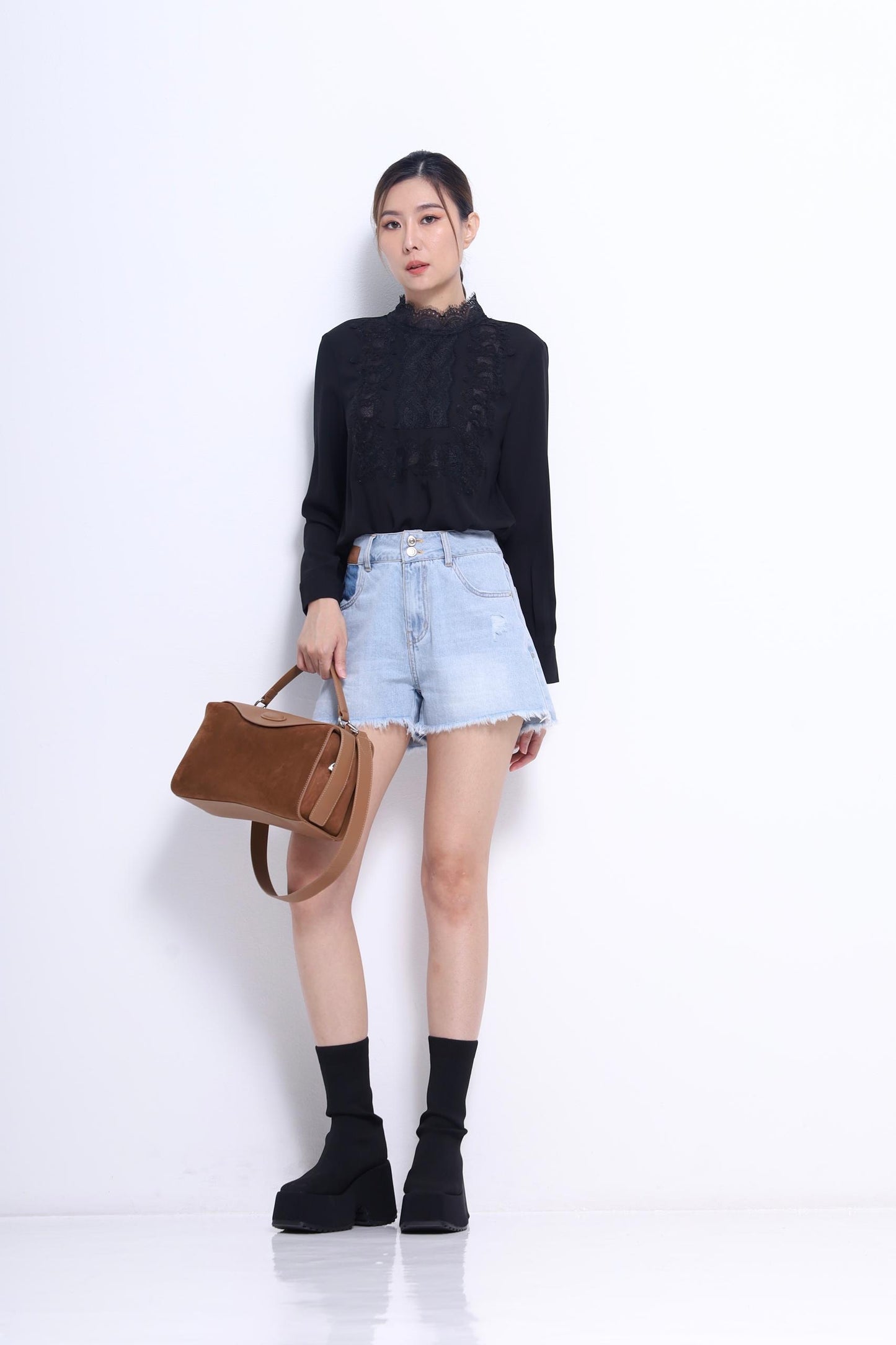 Lacey Mock neck Lace Blouse