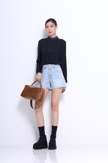 Lacey Mock neck Lace Blouse
