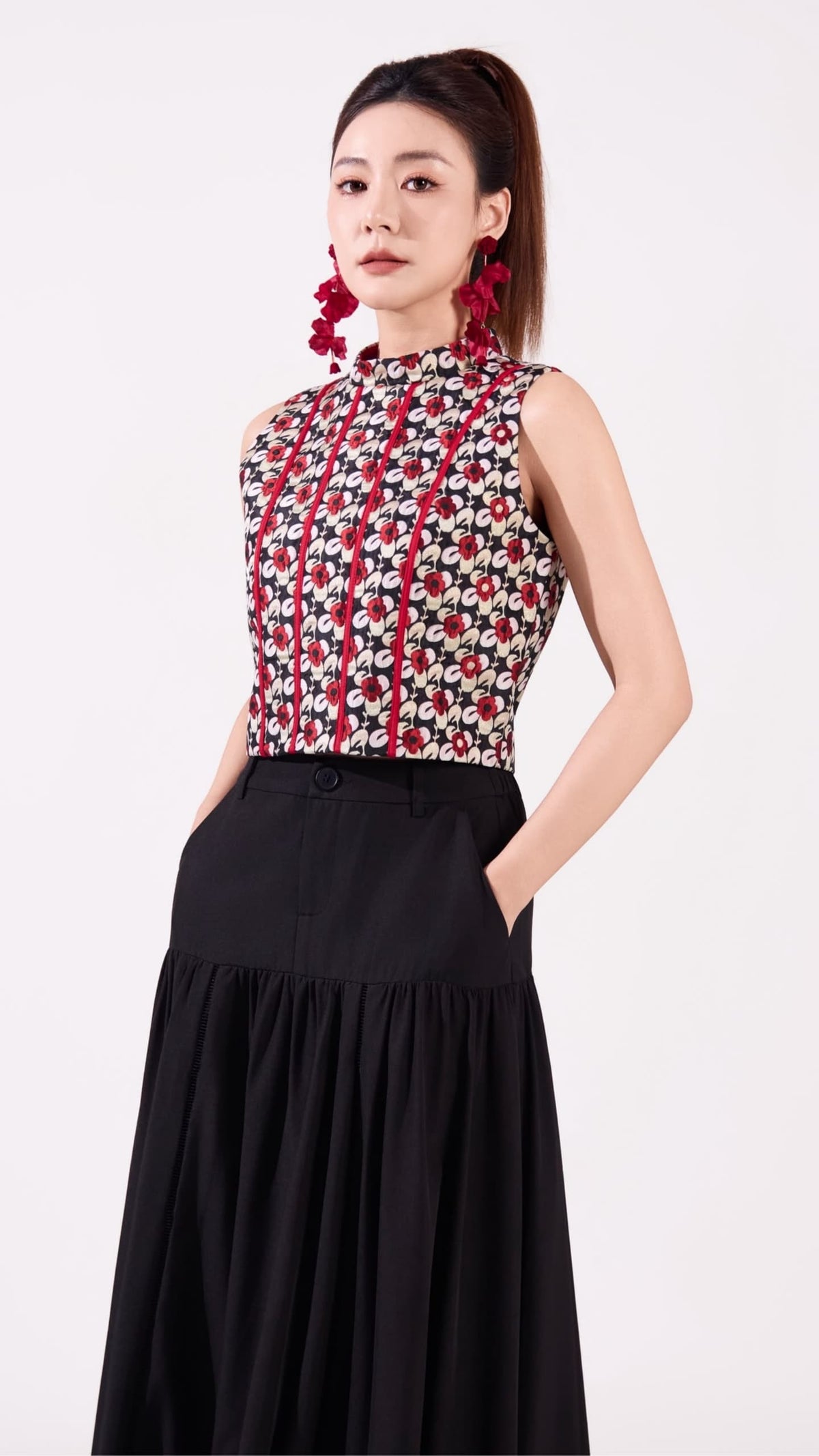 Hua Oriental Jacquard Top