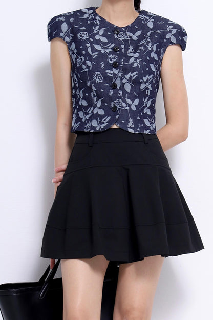 Gaby Denim Button Down Top