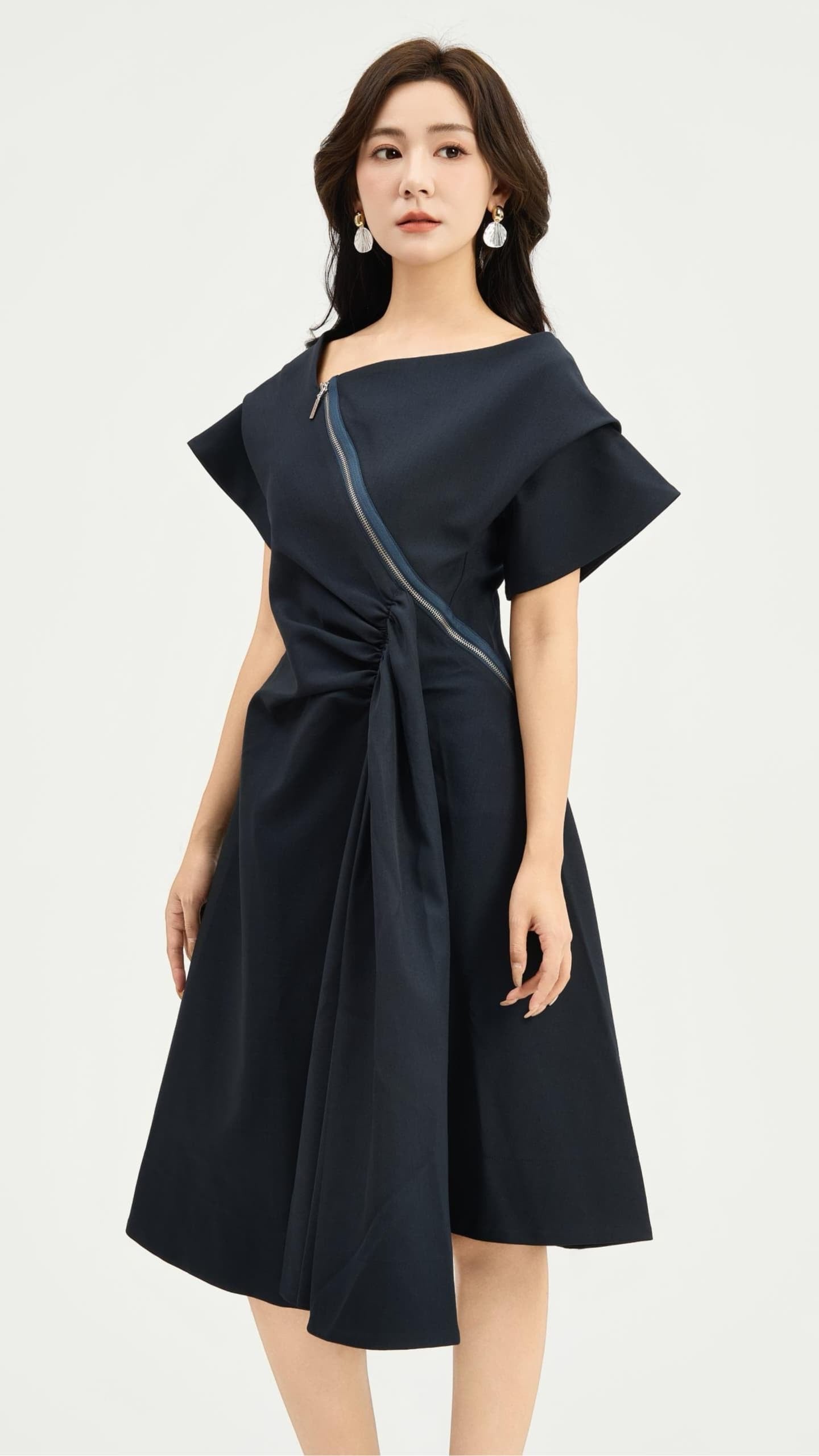 Ziri Asymmetrical Drape Dress
