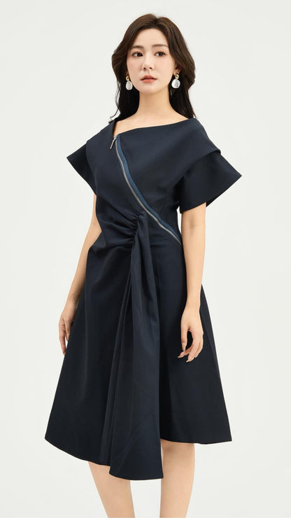 Ziri Asymmetrical Drape Dress