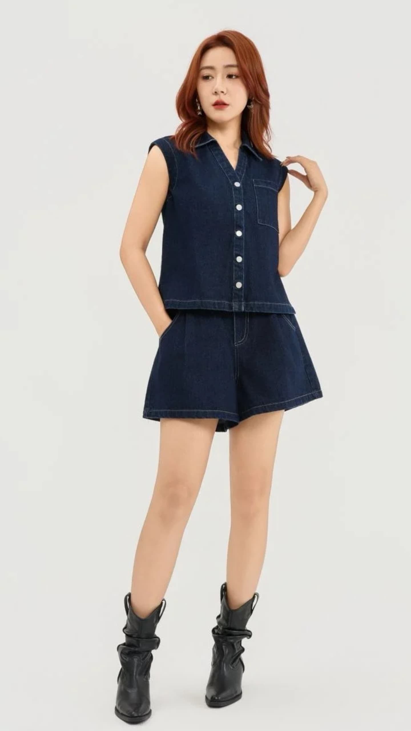 Ziri Denim Vest Setwear