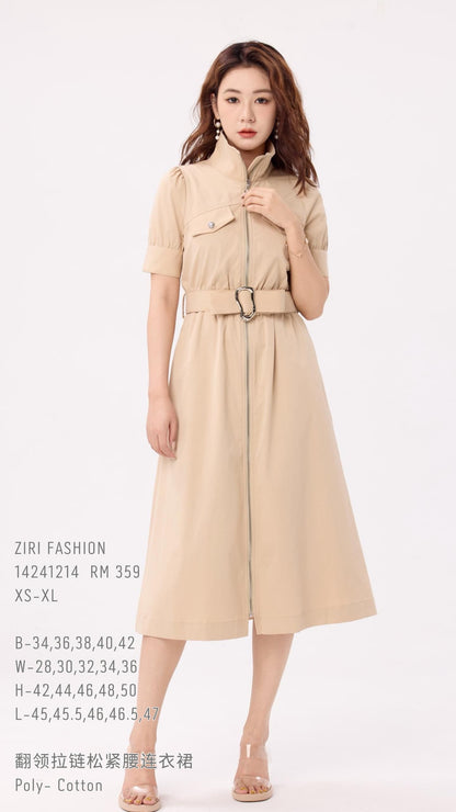 Ziri Aline Belted Midi Dress