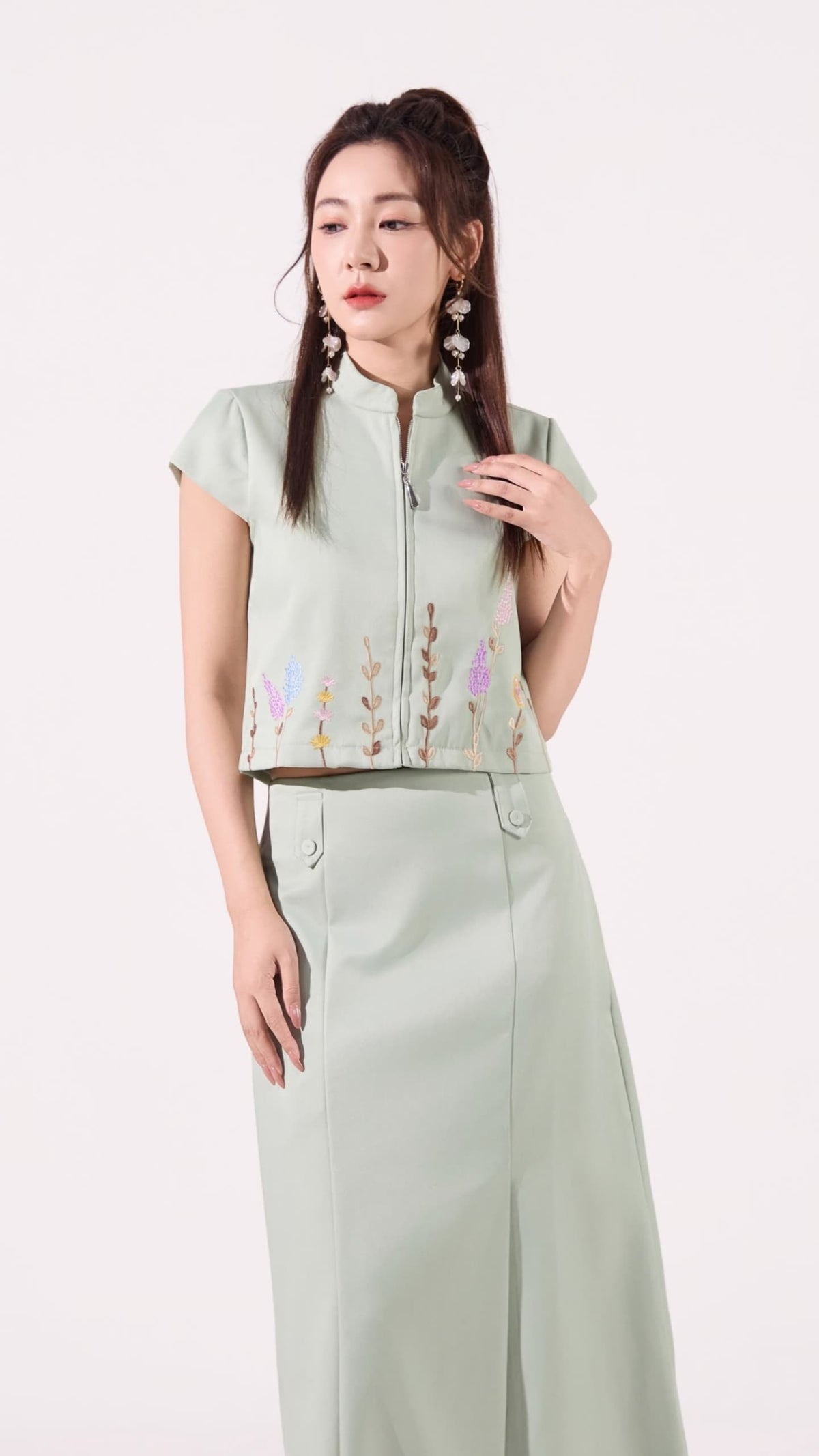 Jing Oriental A-line Skirt