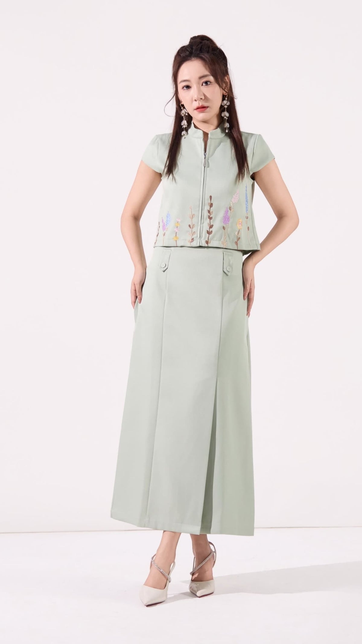 Jing Oriental A-line Skirt