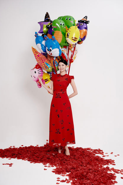 Daisy Ruffle Chiffon Dress